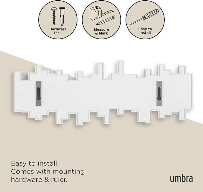 Umbra Sticks Wall Mount Coat Rack, 5 Hook Retractable Pegs, sculptural modern - Image 6
