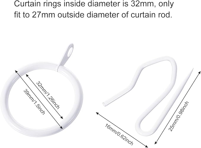 Hotop 30 Pcs Metal Drapery Curtain Rings - Image 2