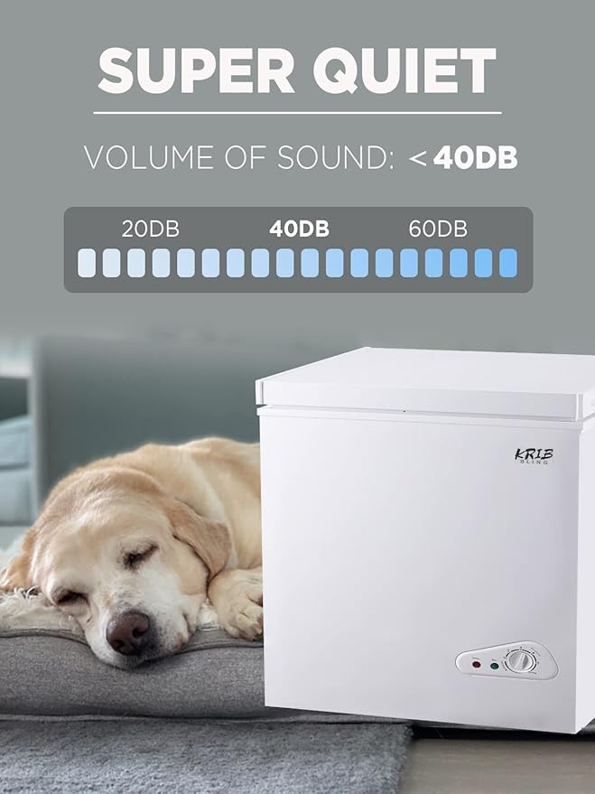 5.0 Cu.Ft Deep Compact Freezer with a Removable Basket,Chest Freezer with 7 Gears Temperature Control(-16°F to -48°F), for House, Kitchen, Garage, Basement, Shop, White