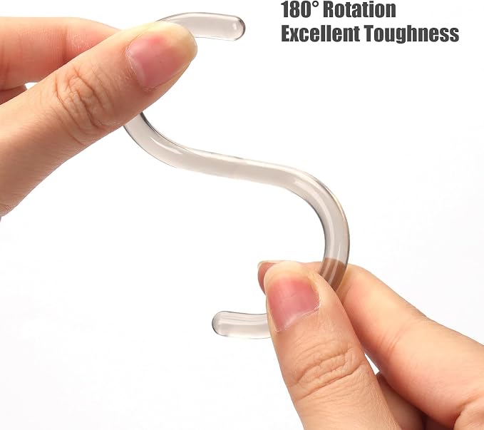24 pcs Shower Curtain Rings Plastic Shower Curtain Hooks C-Shaped Rings Hook - Image 7