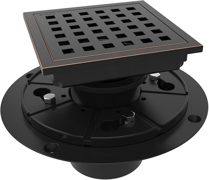 4 Inch Square Shower Floor Drain by WEBANG