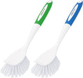 Dish Brush with Handle, 2 Pack Kitchen Scrub Brushes by Amazer