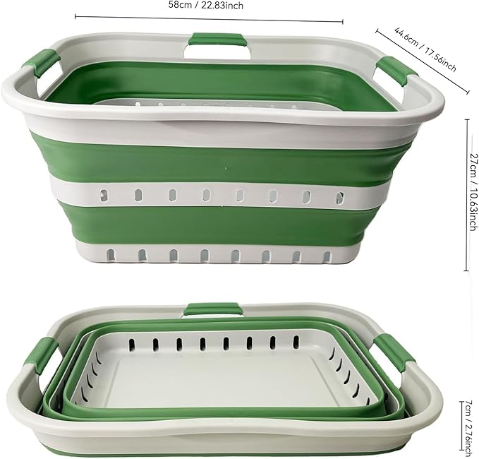 SAMMART 42 Collapsible Plastic Laundry Basket, Foldable Pop Up Storage - Image 9