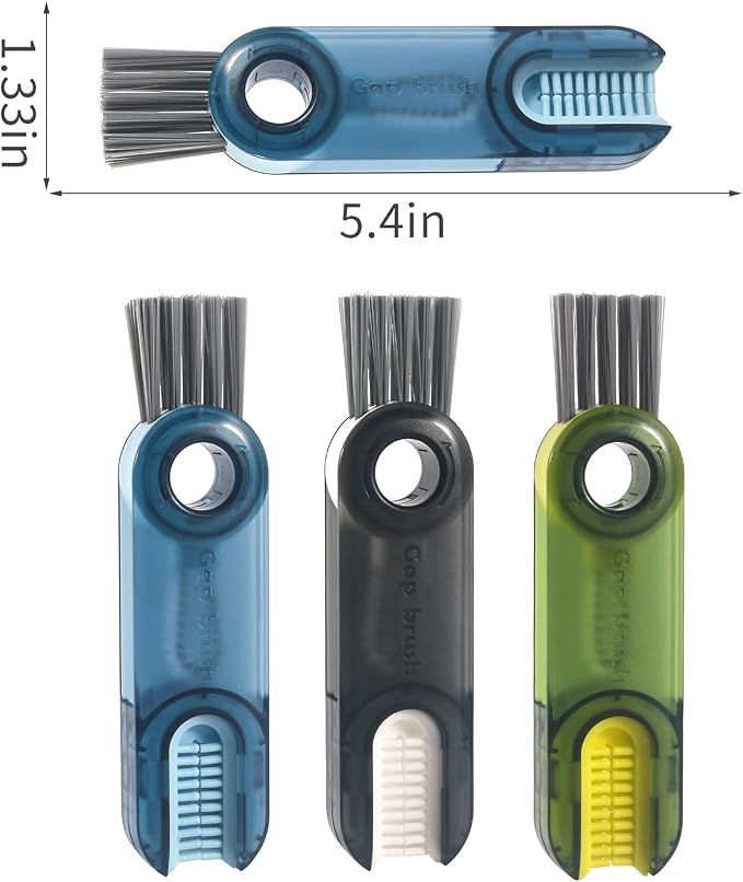 3 in 1 Cup Lid Gap Cleaning Brush Set, Mutipurpose Tiny Silicone Cup Holder - Image 3