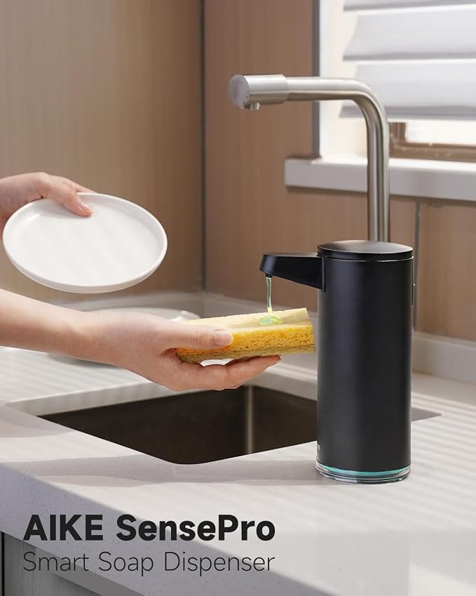 AIKE SensePro Automatic Soap Dispenser 12.8oz Spot Resist Matte Black | Type-C - Image 2