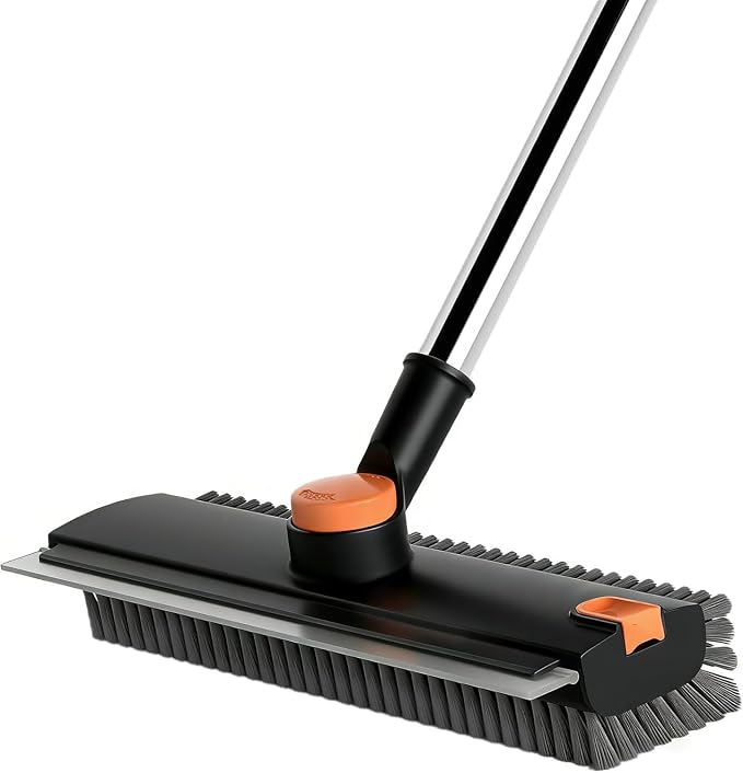 Floor Scrub Brush with Squeegee Long Handle 3 in 1 tub Brush 52'' 2026 Upgraded by ARAINY