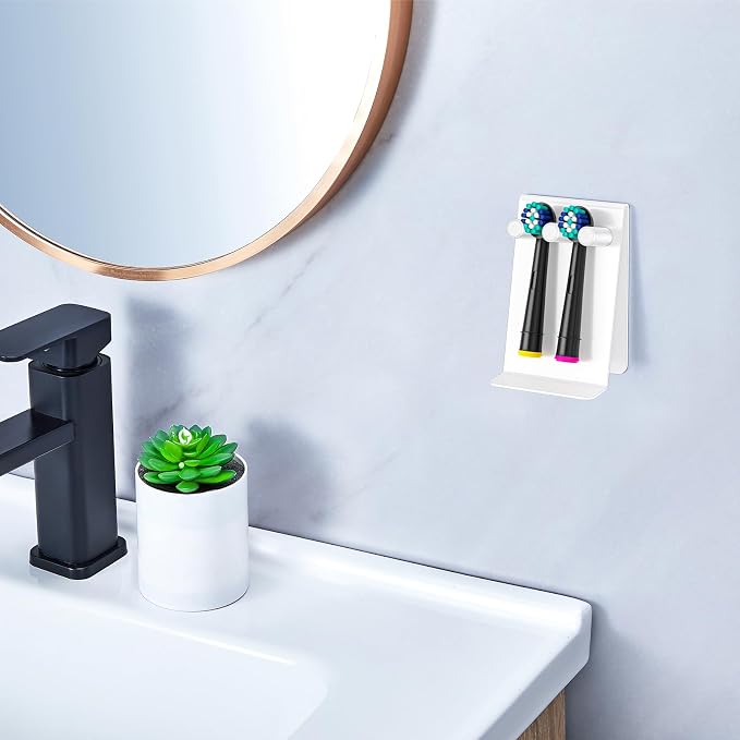 Electric Toothbrush Head Holder Adhesive or Tabletop, Tooth Brush Holder - Image 3