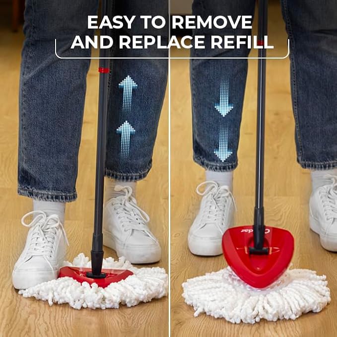 O-Cedar EasyWring Microfiber Spin Mop & Bucket Floor Cleaning System + 3 Extra - Image 7