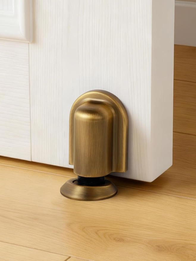 1 Pack Antique Brass Door Stopper Magnetic Door Cathc Floor Mounted Door Stop - Image 3