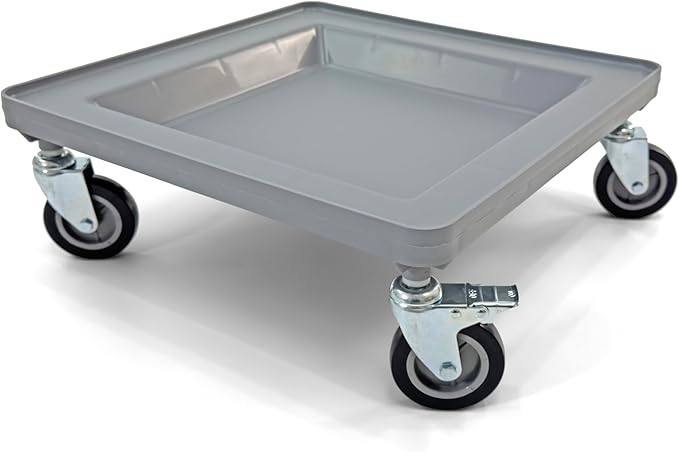 Glass Rack Dolly, Light Gray, 4-Inch Wheels with 2 Locks, 250 lbs Capacity, Mobile Dish Rack Transport Cart