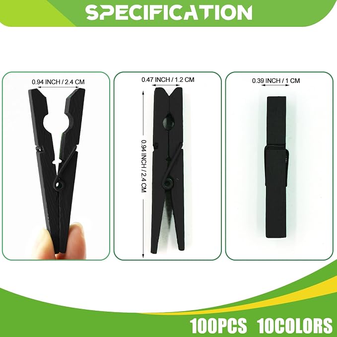 100 Pcs Black Clothes pins - Image 7
