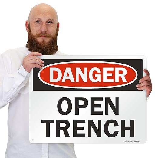SmartSign "Danger - Open Trench" Sign | 18" x 24" Aluminum