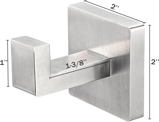 IBosins 4-Pack Towel Hooks Hand Towel Holder Bathroom Robe Hanger Silver | - Image 6