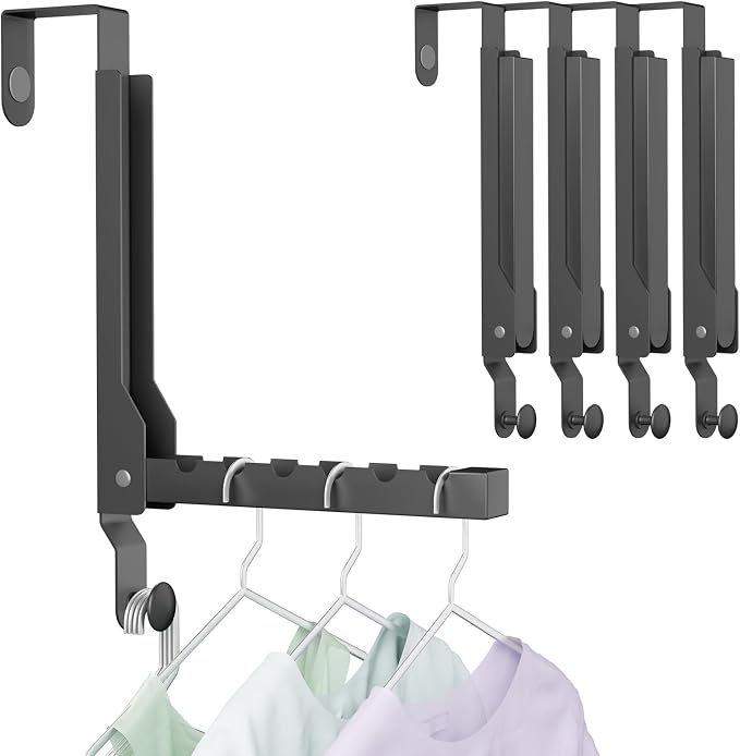 4 Pack Over The Door Hanger Folding Clothes Drying Rack, Folding Hanging Coat by BAKON