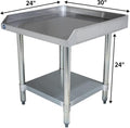 30" x 24" Stainless Steel Equipment Grill Stand with Undershelf | Heavy Duty 18-Gauge Top | NSF Certified Table for Commercial Kitchens & Utility Use