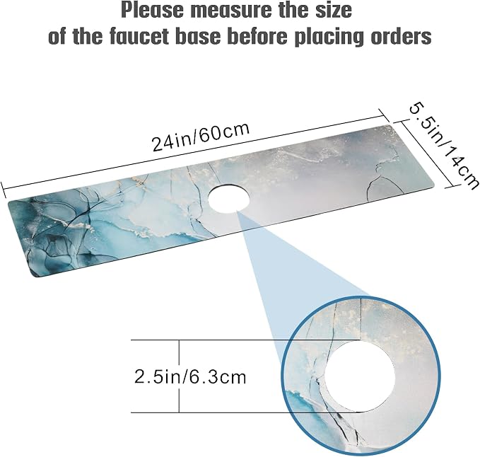 Sink Faucet Absorbing Mat, 2 Pack Drying Mat Around Faucet Sink Splash Guard - Image 4