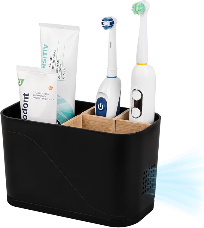 Toothbrush and Toothpaste Holder, 4 Slots, Kids Electric Tooth Brush Organizer by Heagoale