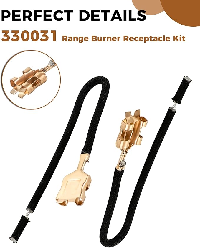 4 Pack 330031 Range Burner Receptacle Kit ERR117 Surface Element Plug-in Block Kit Fit for Whirl-Pool Ken-More Frigi-daire Stove, Replaces WB17X210 5303935058 814399 WB17X210 by Fetechmate