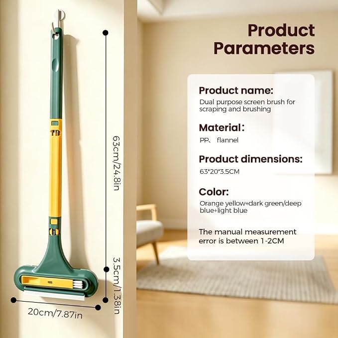 Window Screen Cleaning Brush, 2 in 1 Screen Cleaner Tool - Image 5