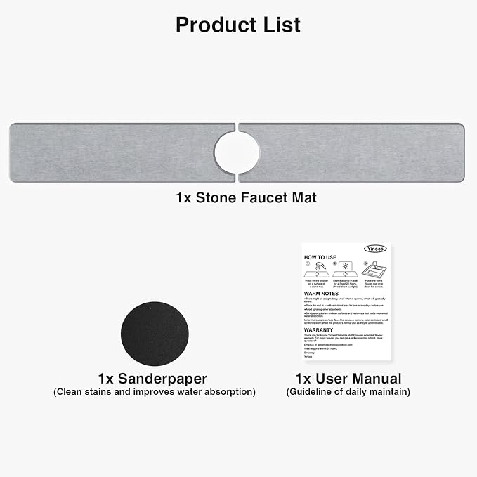 Premium Stone Faucet Mat for Kitchen Sink, Sink Splash Guard Tray for Prevents - Image 7