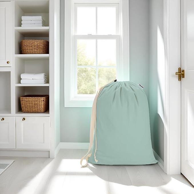 Canvas Laundry Bag with Shoulder Strap & Drawstring - Image 7