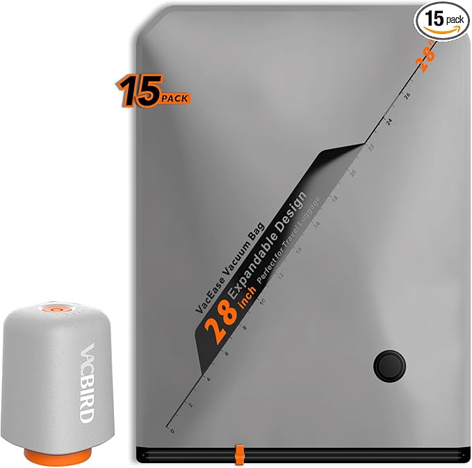 Rechargeable Wireless Pump Travel Storage Bags Set by VACBIRD