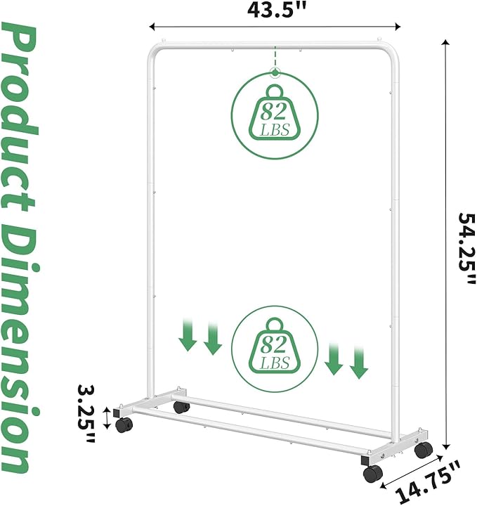 Simple Trending Clothes Clothing Garment Rack, Clothes Organizer, 360° Lockable - Image 7