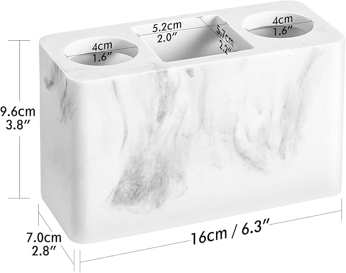 Luxspire Toothbrush Holder, 3 Slots, Gravel White | Electric Toothbrush Holder - Image 6