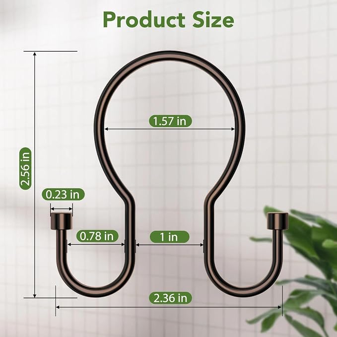 Goowin Shower Curtain Hooks, Simple Shower Curtain Rings, Sturdy Shower Curtain - Image 3