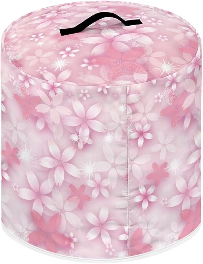 Pink Petal Dust Cover for Kitchen Instant Pot Accessories Appliance Cover Quart Pressure Cooker Air Fryer Rice Cooker Kitchen Appliance Dust Covers with Storage Pockets Size M