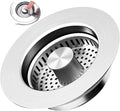 Kitchen Sink Drain Stopper with Removable Basket, Pop-Up Sink Plug for Standard Kitchen Drains, Stainless Steel Drain Cover with Anti-Debris Design