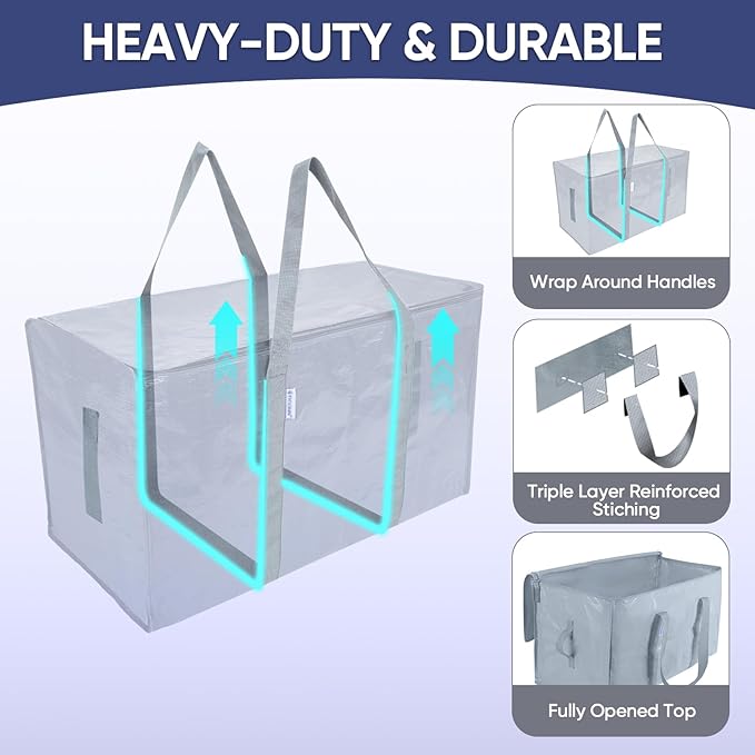 TICONN 2 Pack Extra Large Moving Bags Heavy Duty - Image 3