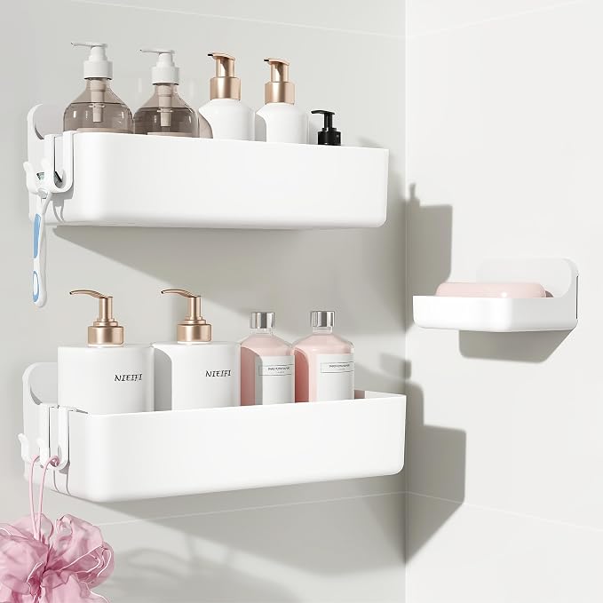 Nieifi Adhesive Shower Shelves, 3 Pieces by Nieifi
