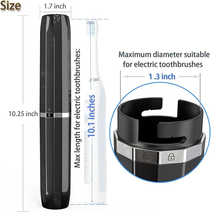 Long Ventilated Electric Toothbrush Travel Case, Portable Holder, Fits Most - Image 4