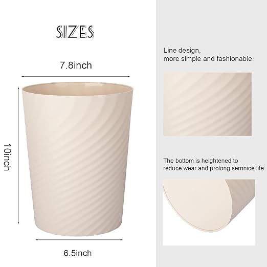 Plastic Small Bathroom Trash Can Wastebasket Garbage Can, 2 Pack | Sturdy-Easy - Image 3