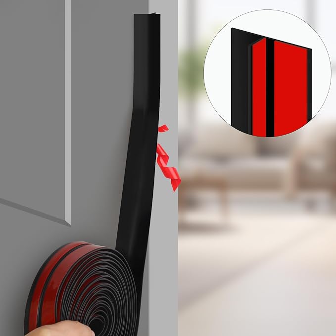 Benory T-Shaped Silicone Door Weather Stripping, 1.38" W x 20 ft | T-shaped - Image 2