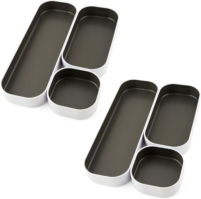 Three by Three Seattle Metal Stacking Bins Drawer Organizer, 6-Pc | Food-safe - Image 5
