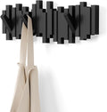 Umbra Sticks Wall Mount Coat Rack, 5 Hook Retractable Pegs, sculptural modern by Umbra