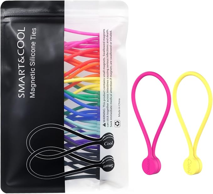SMART&COOL Reusable Silicone Magnetic Cable Ties, Holding Stuff, Book Markers by SMARTCOOL