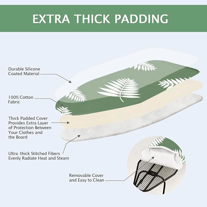 SheeChung 12.5"x32" Small Ironing Board Cover and Pad, Mini Iron Board Cover - Image 5