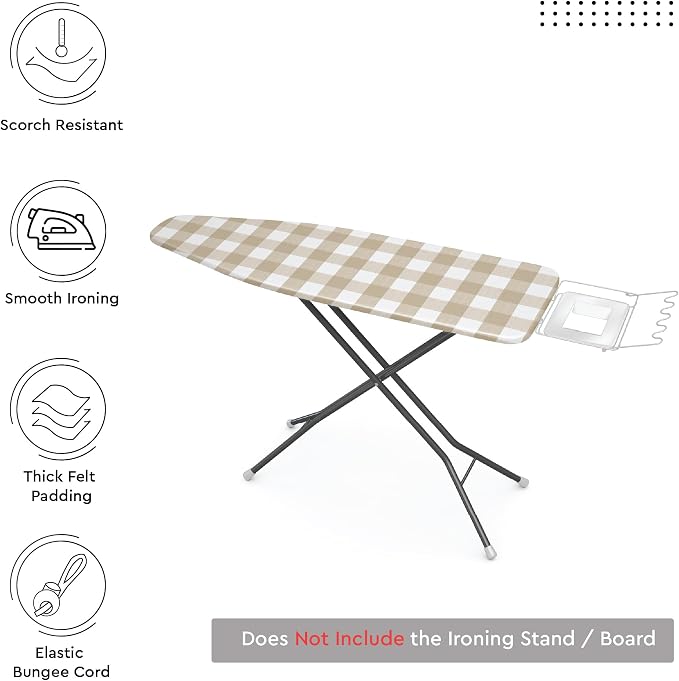Encasa XO Ironing Board Cover and Pad, Thick Felt 42"x14" - Image 4
