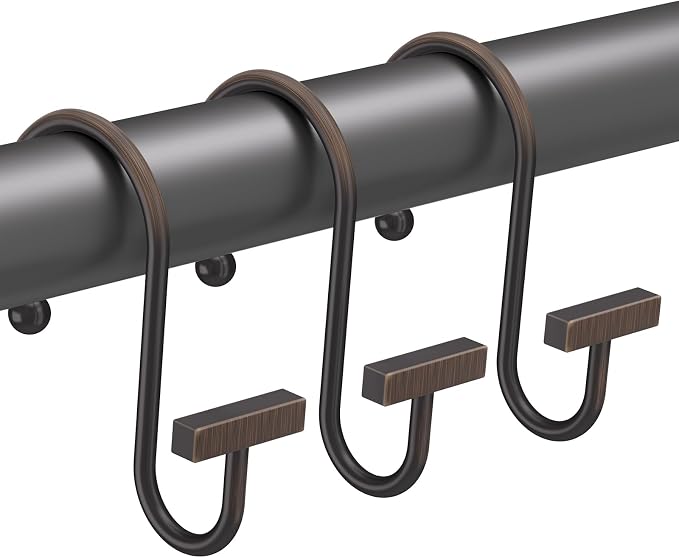 Bathway Shower Curtain Hooks, Shower Curtain Rings Rust Proof, T-Bar Design by Bathway