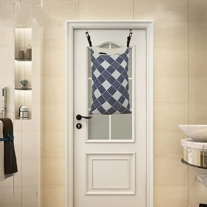 Adjustable Space Saving Over the Door Hanging Laundry Hamper Bag - Image 5