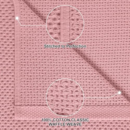 Homaxy 8 Pack 100% Cotton Kitchen Towels and Dishcloths Set, Dried Roses - Image 2