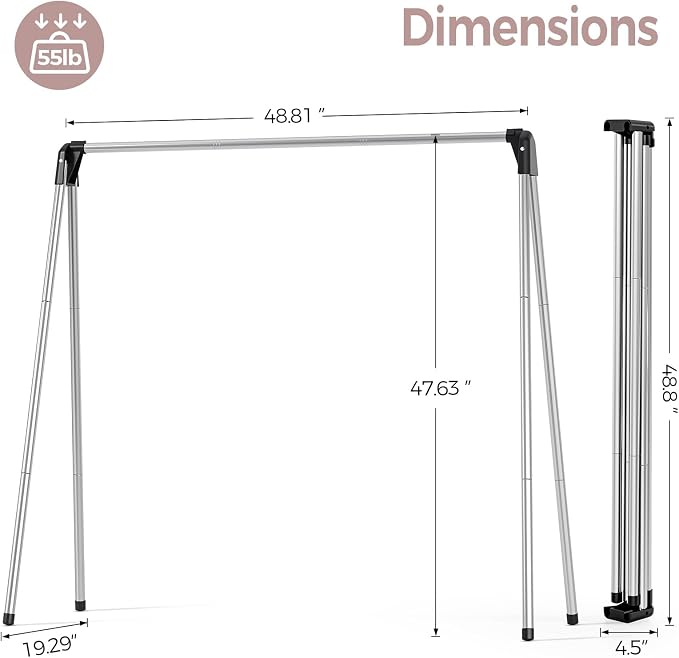 TOOLF Clothes Drying Rack Foldable, Portable Clothes Rack - Image 3