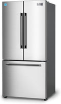 BLACK+DECKER 18 Cu. Ft. French Door Refrigerator with Built-in Ice Maker, Full Size Refrigerator with Bottom Mount Freezer Drawer, Frost Free, ENERGY STAR certified, BRF1800GIMS, Stainless Look
