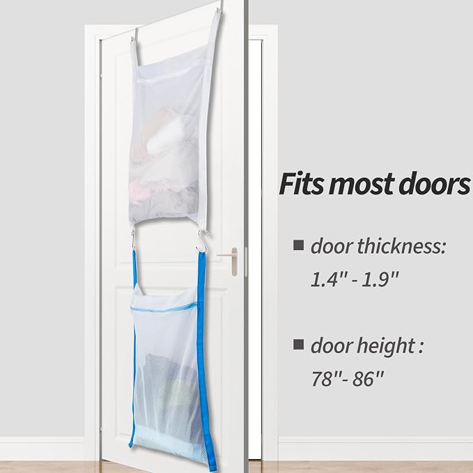 Over Door Large Mesh Laundry Hamper Bag - Image 2