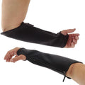 Arm Chaps Extended Elbow Leather Arm Guard - Arm Sleeve Protectors for Thin Skin and Bruising, Scratches & Cuts - Protective Arm Sleeve for Any Age- Left & Right Form-Fitting - Black(1Pair/Small).