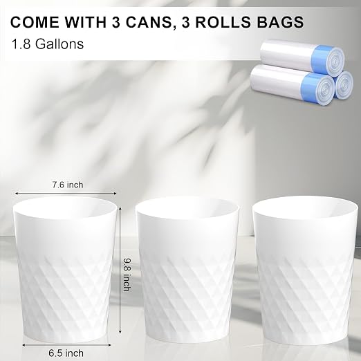 3 Pack Small Bathroom Trash Can - Image 4