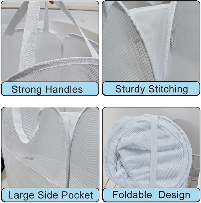 2Pcs Pop Up Hampers for Cruise, Folding Laundry Basket Space Saving Design - Image 6
